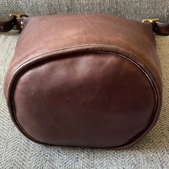 Coach Bleeker Vintage Brown Leather Bucket Crossbody Bag - Picture 7 of 16